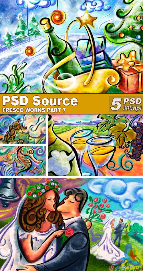 PSD Illustrations - Fresco works 7 PSD Illustrations - Fresco works 7