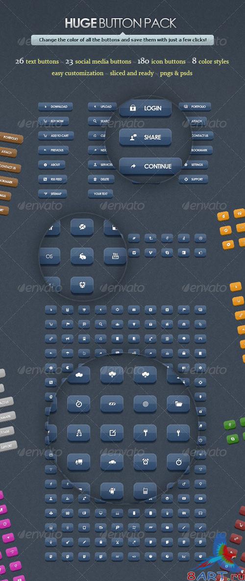 Huge Button Pack - GraphicRiver Huge Button Pack - GraphicRiver