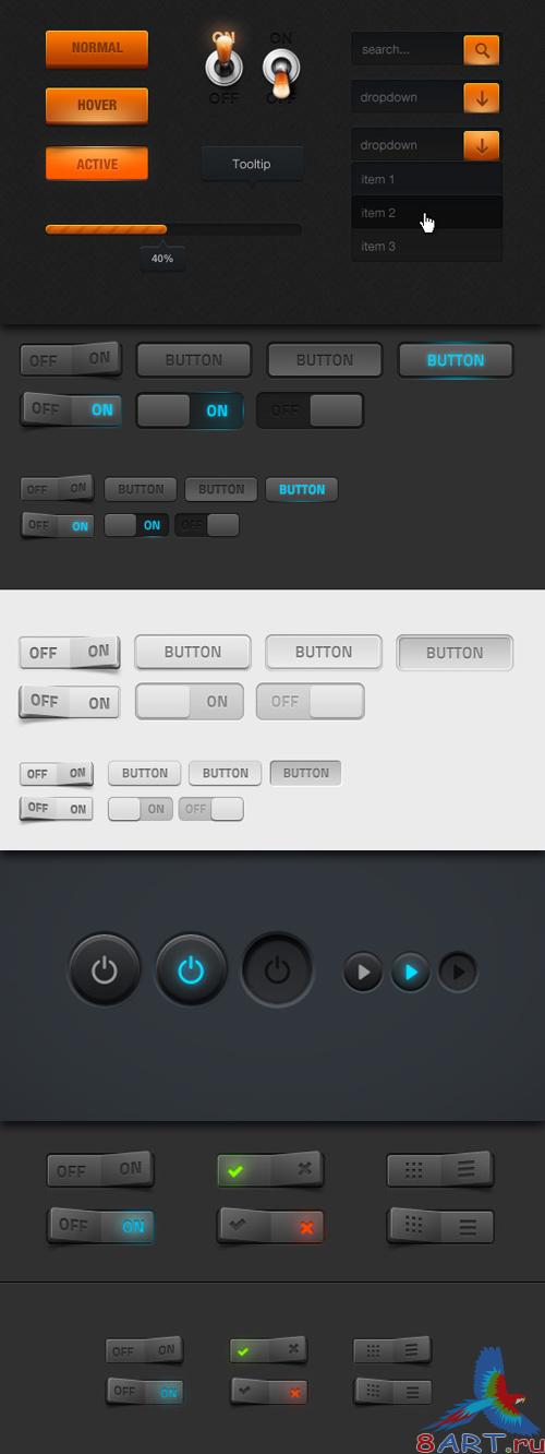 PSD Web Elements - Switches, Buttons, Web Elements PSD Web Elements - Switches, Buttons, Web Elements