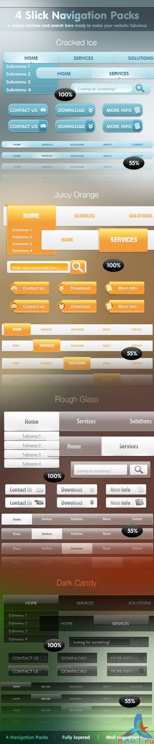 4 slick navigation packs