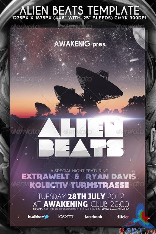 GraphicRiver Alien Beats Flyer Template