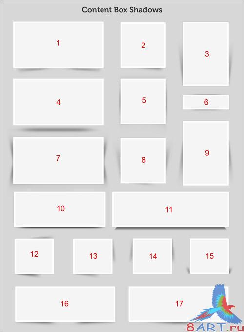 Content Box Shadows PSD