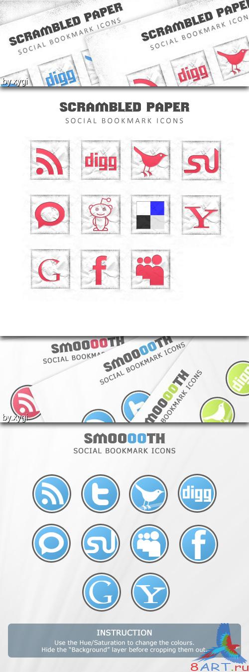 Scrambledpaper & Smooooth Social Icons Scrambledpaper & Smooooth Social Icons