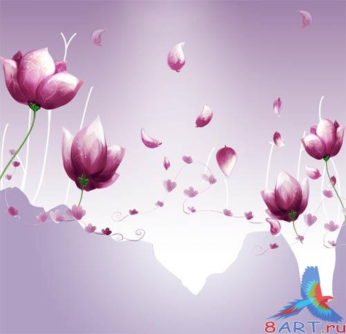PSD - Purple Flowers Template PSD - Purple Flowers Template
