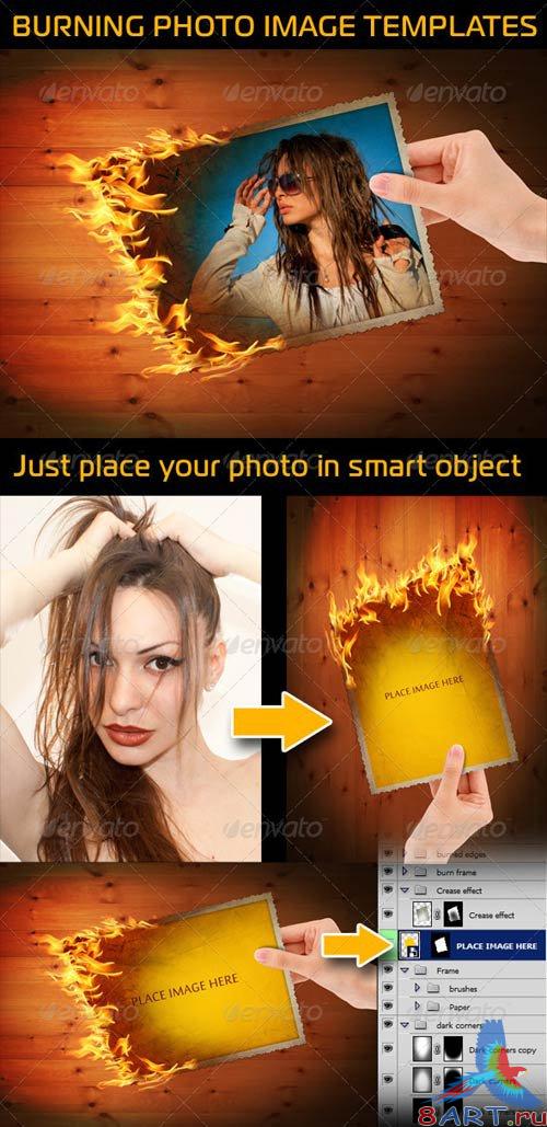 GraphicRiver Burning Photo Image In Hand