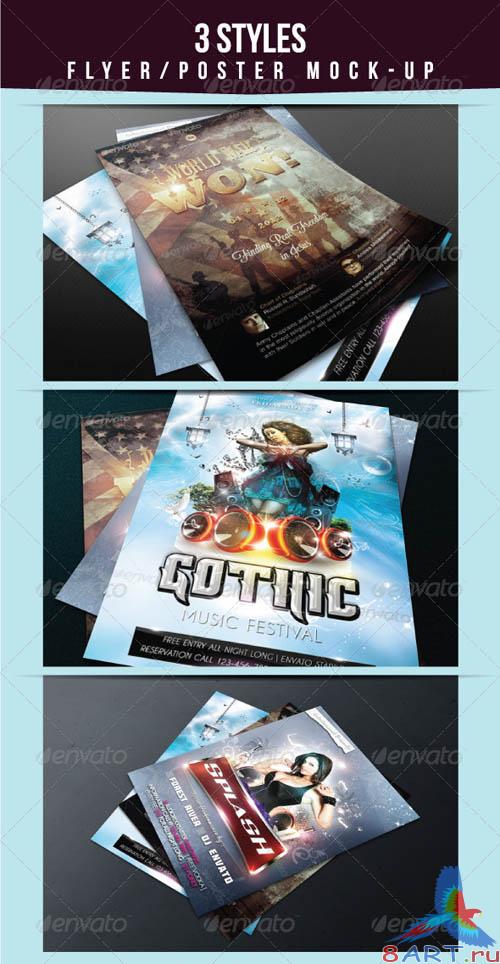 GraphicRiver 3 Styles Flyer/Poster Mock-Up GraphicRiver 3 Styles Flyer/Poster Mock-Up