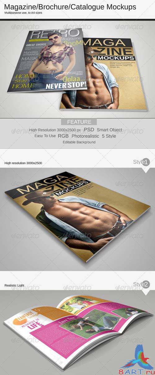 GraphicRiver Magazine Mockups Realistic 5 Style