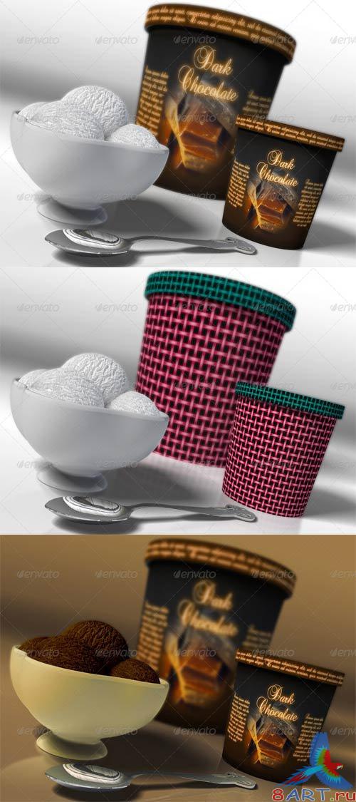 GraphicRiver Icecream Packaging Mockup