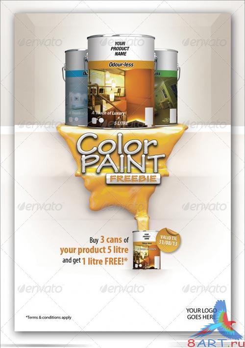 GraphicRiver Color Paint Freebie Flyer