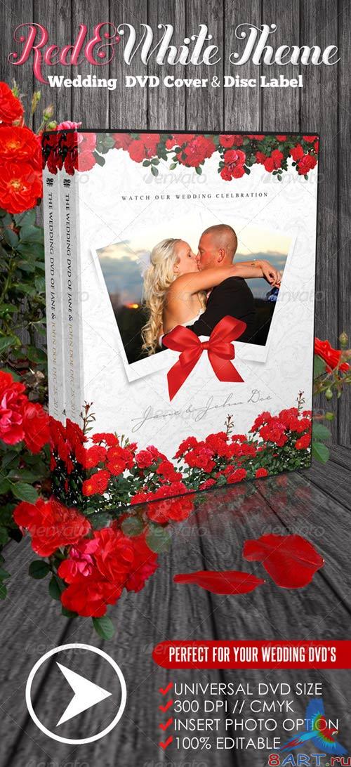 GraphicRiver Red & White Theme Wedding DVD & Disc Label