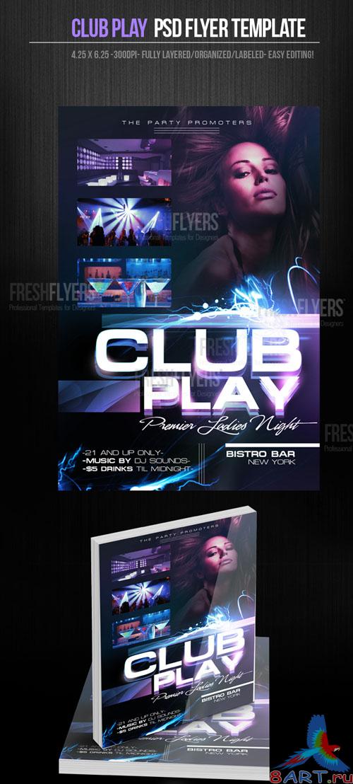 Club Play Party Flyer/Poster PSD Template