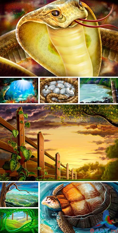 PSD Illustrations - nature 6 PSD Illustrations - nature 6