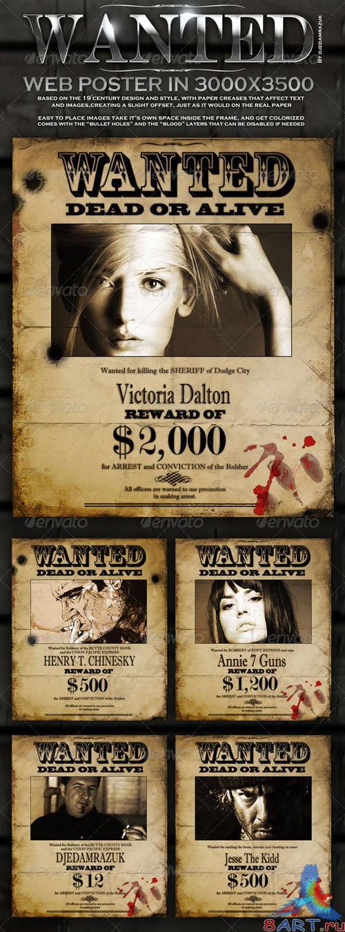GraphicRiver Old "Wanted" Poster - Editable - REUPLOAD