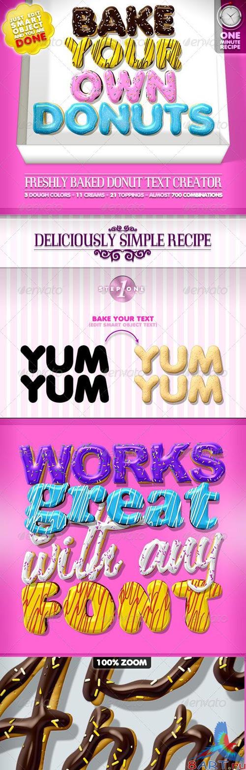 Doughnut Text Creator - almost 700 Combinations. PSD