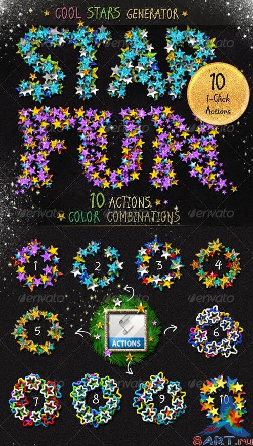 GraphicRiver Stars Glitter Sequins Photoshop Action Generator