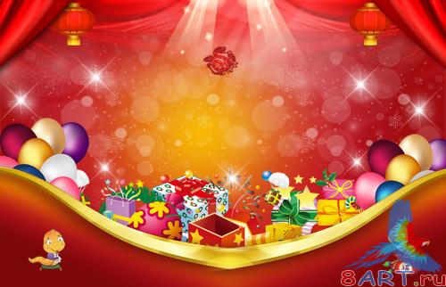 PSD Source - 2013 Happy New Year Spring Festival send blessing