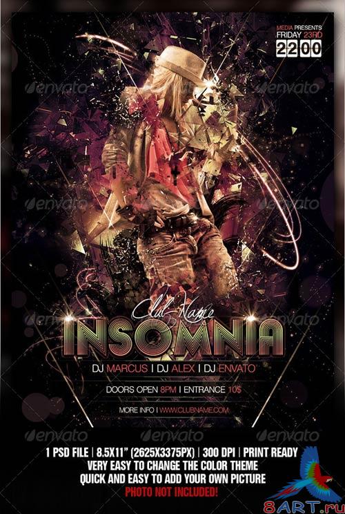 GraphicRiver Insomnia Night Club Party / Concert Flyer / Poster