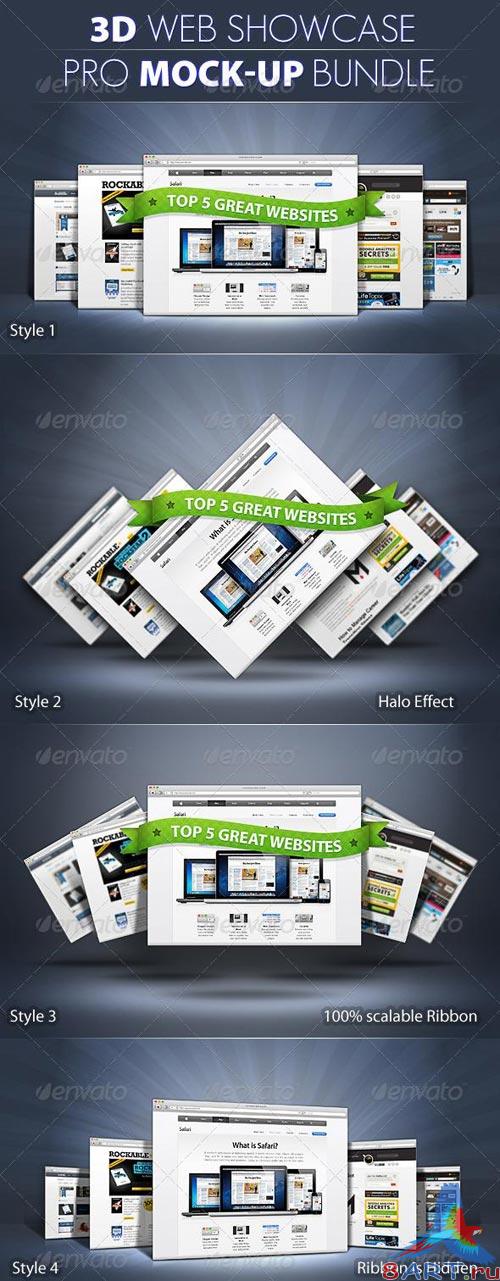 3d Web Showcase. PSD