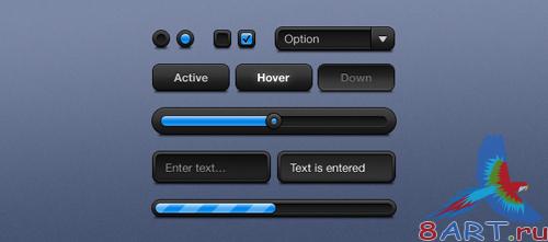 black ui web elements