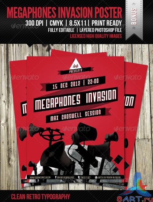 GraphicRiver Megaphones Invasion Poster