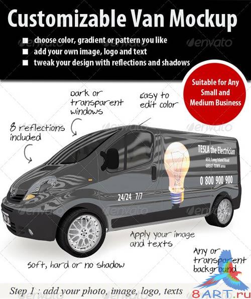 GraphicRiver Customizable Van Mockup