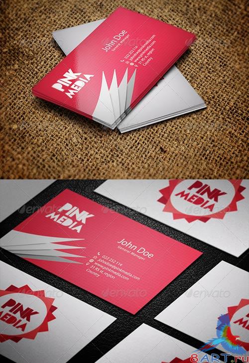 GraphicRiver Pink Media Business Card template