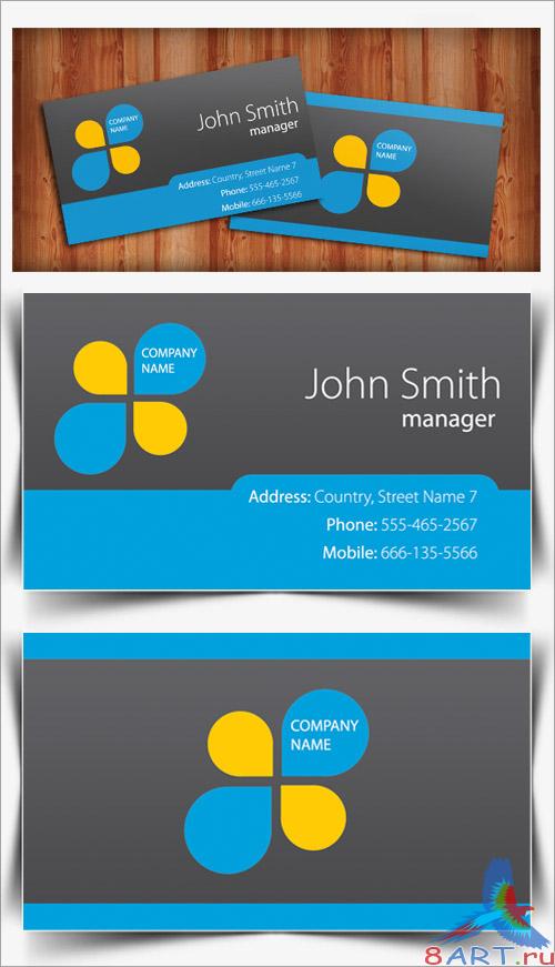 Gray and blue Business Card PSD Template Gray and blue Business Card PSD Template