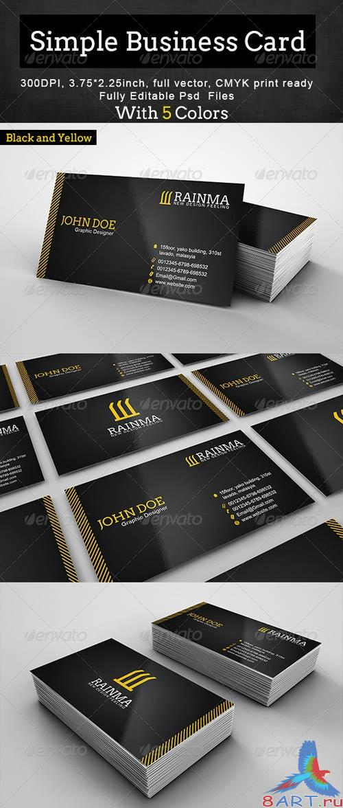 GraphicRiver Simple Business Card with 5 Color Variations