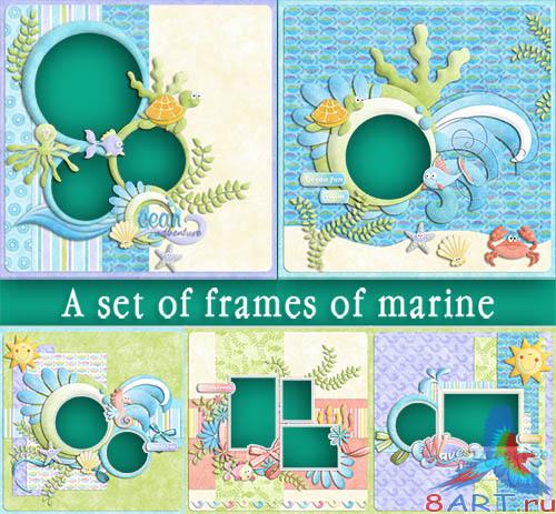 A set of frames of marine