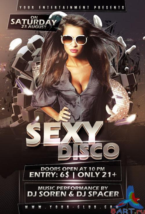 Sexy Disco Party Flyer/Poster PSD Template