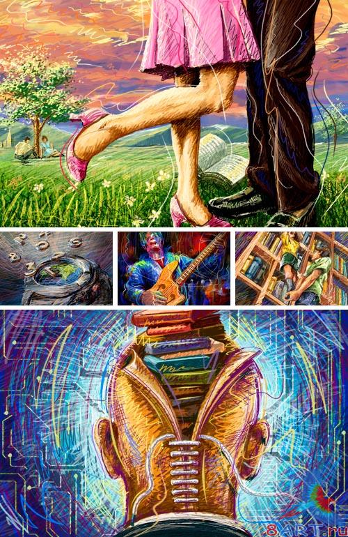 PSD Illustrations - Drawings briefly 12 PSD Illustrations - Drawings briefly 12