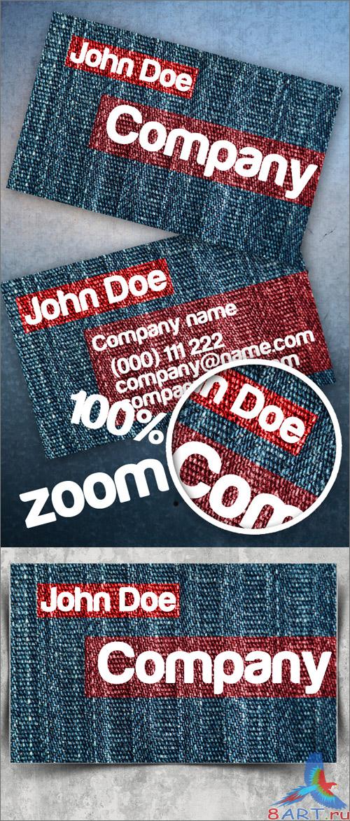 Jeans business card PSD Template Jeans business card PSD Template