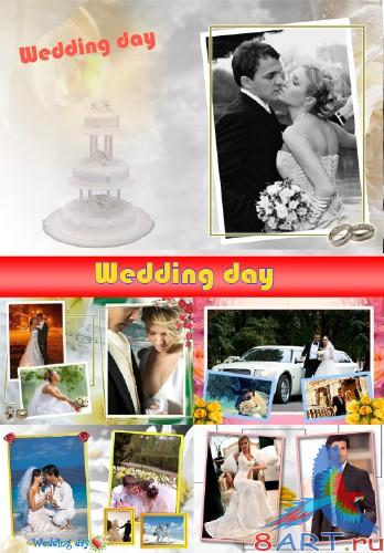 Набор рамок "Wedding day" (6 PSD + 6 PNG) Набор рамок "Wedding day" (6 PSD + 6 PNG)