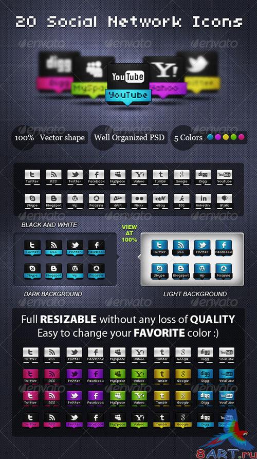 GraphicRiver Awesome Social Network Icons - REUPLOAD